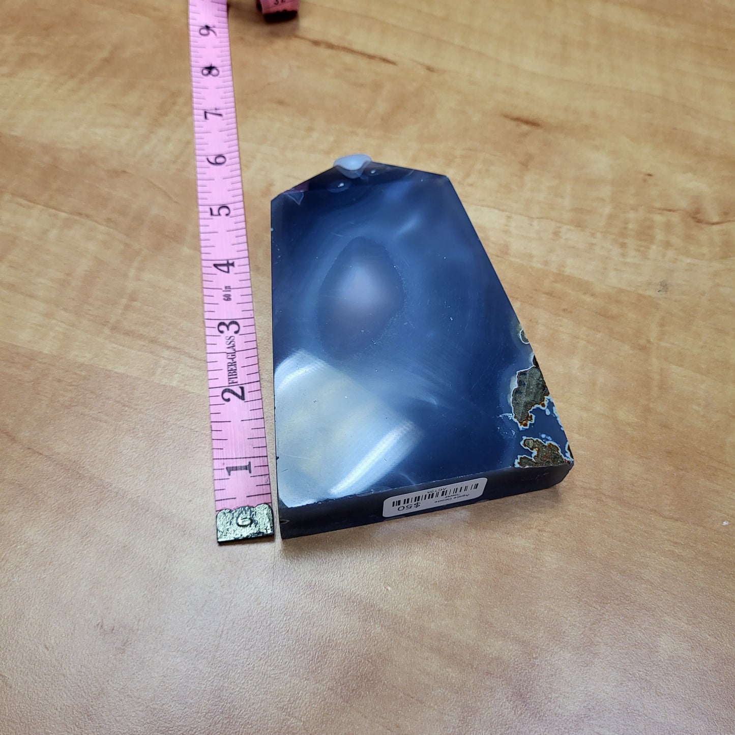 Unique blue agate geode tower for sale with rich colors and natural patterns from My Store