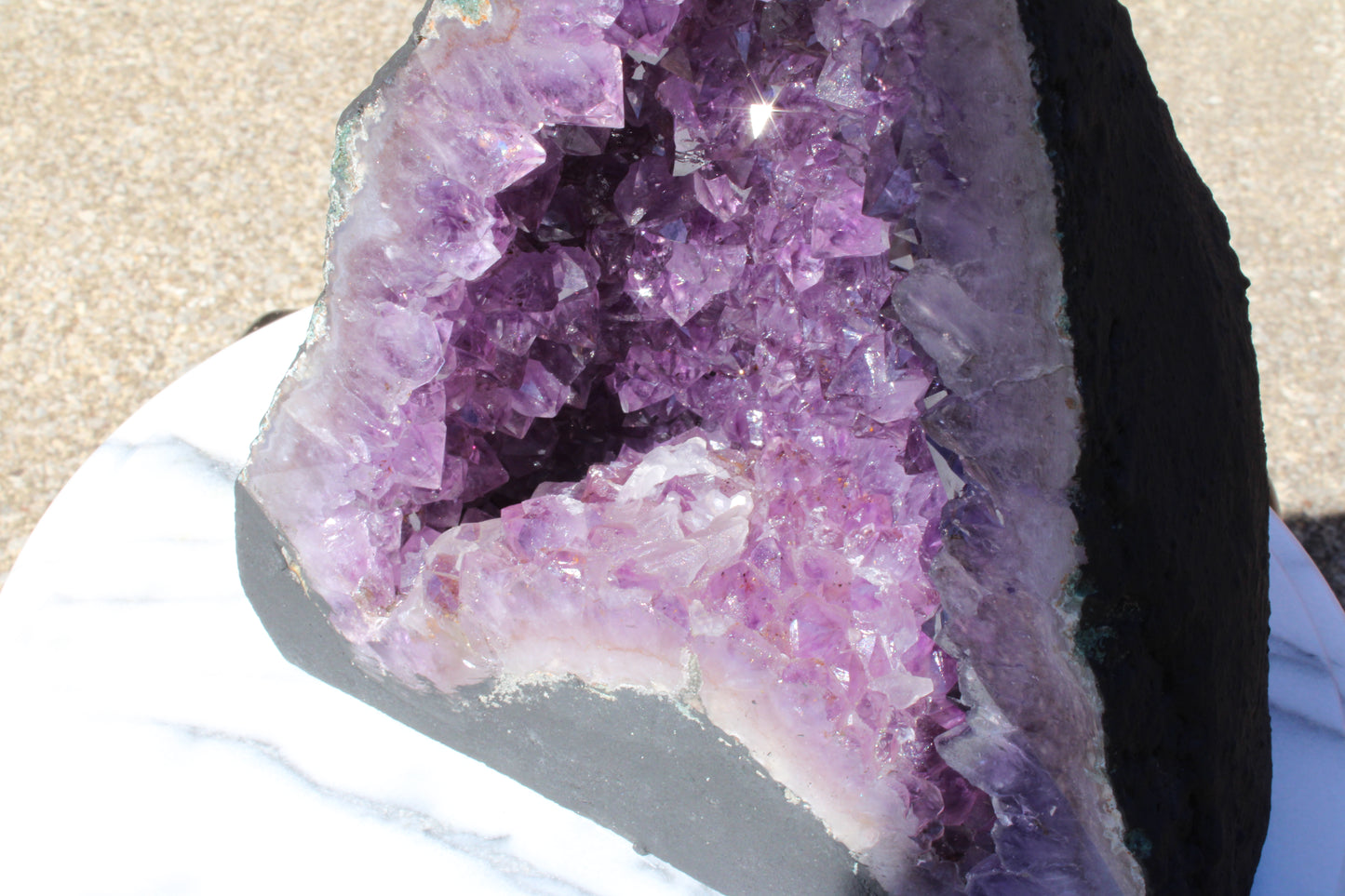 Amethyst Cathedral Geode with Stunning Purple Crystals for Home Decor and Healing Purposes