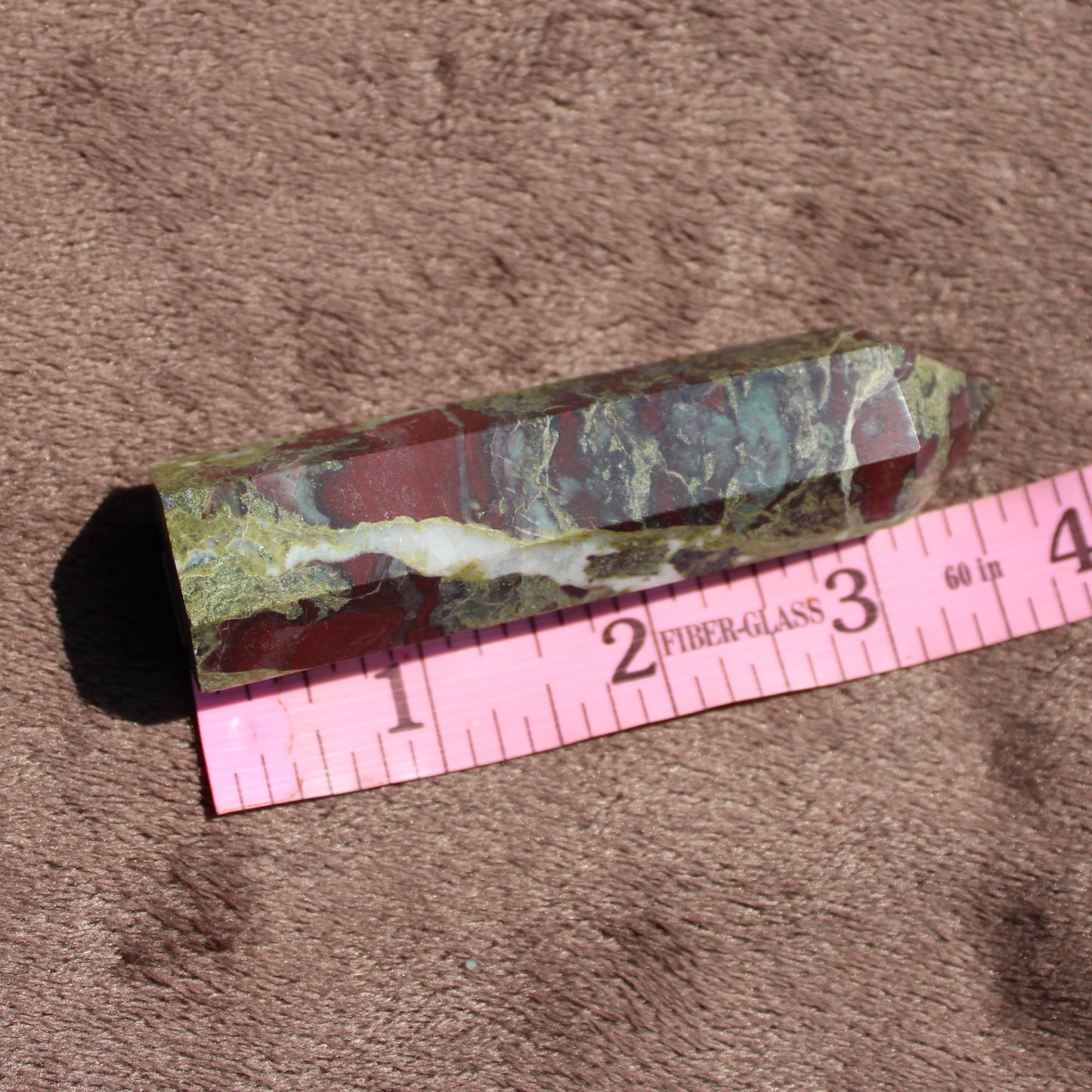Natural Bloodstone tower with rich colors and unique patterns, perfect for crystal collectors
