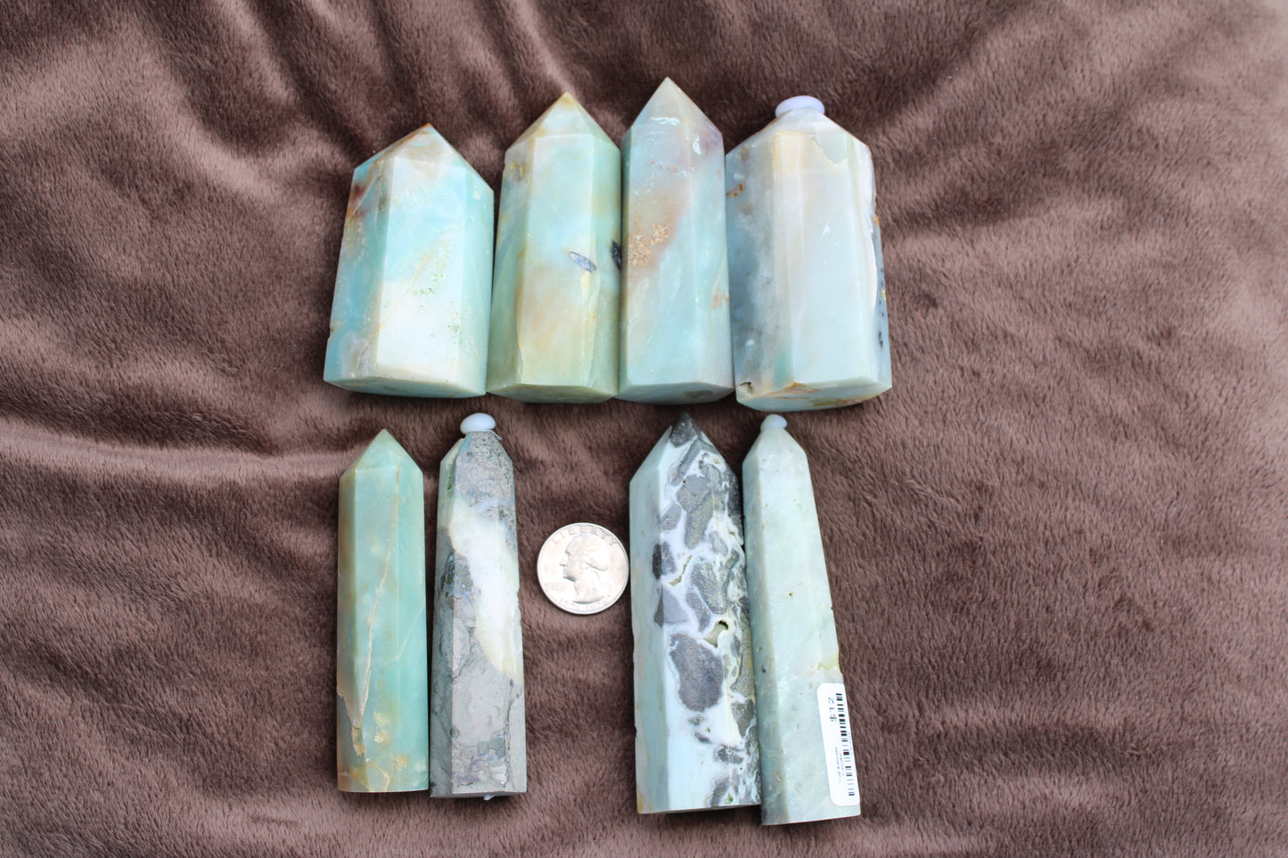 Set of Caribbean Calcite towers in various shapes and sizes, showcasing natural colors and textures