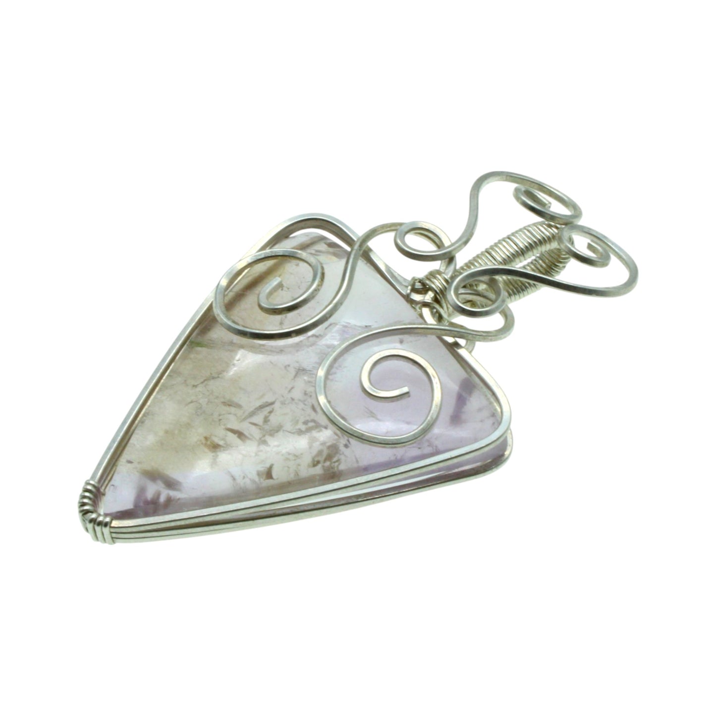 Handmade ametrine pendant with unique wire wrap design and natural gemstone beauty