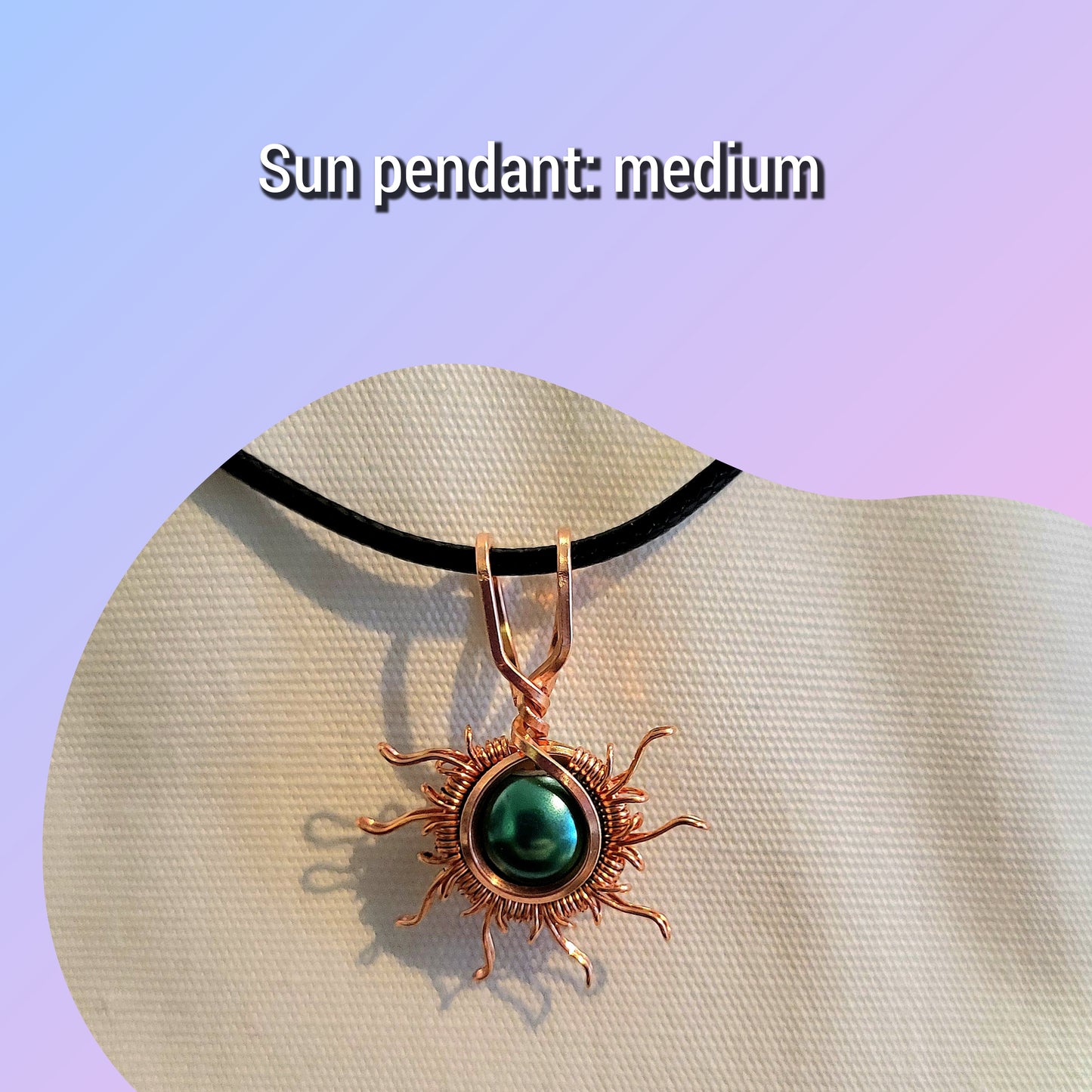 Medium sun pendant necklace featuring a vibrant stone for Jewelry Making Classes Fall 2025