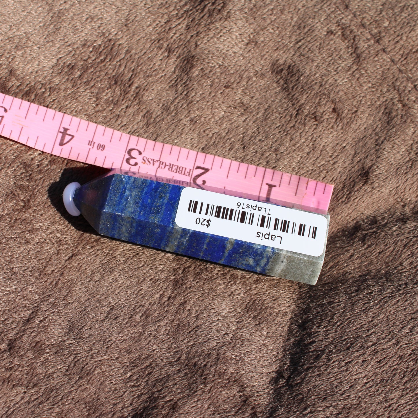Lapis Tower Collection Crystal with Blue and Gold Hues, Perfect for Healing and Decoration