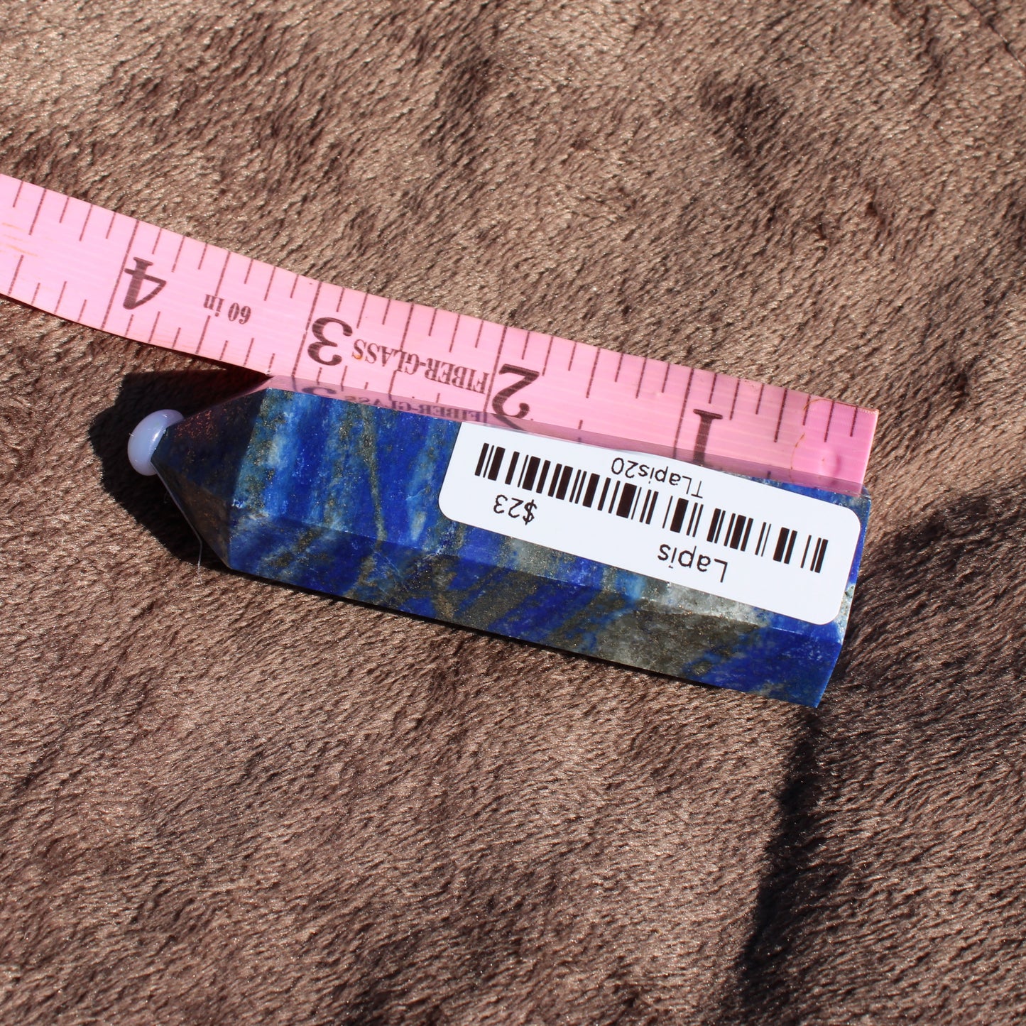 Lapis Tower Collection Crystal with Rich Blue Color and Natural Patterns, Ideal for Home Decor