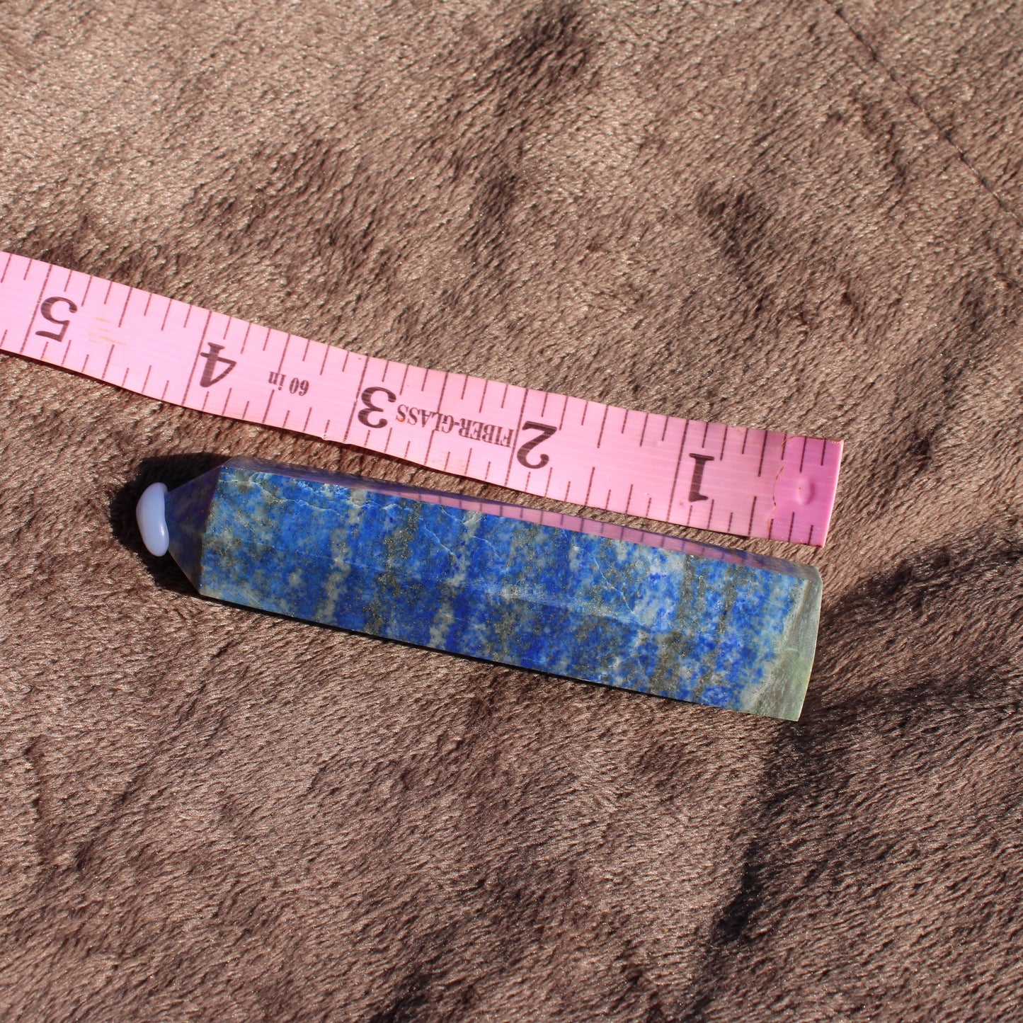 Lapis Tower Collection Crystal with Rich Blue Striations for Home Decor and Energy Healing
