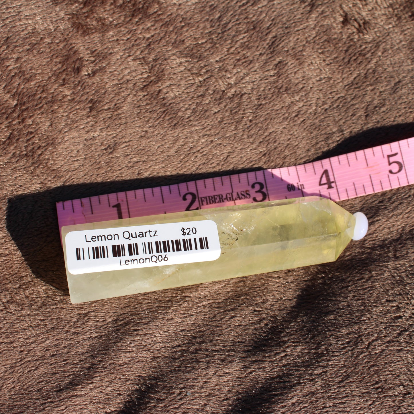 Lemon Quartz Tower from Different Branches LLC with clear yellow hue and natural crystal texture