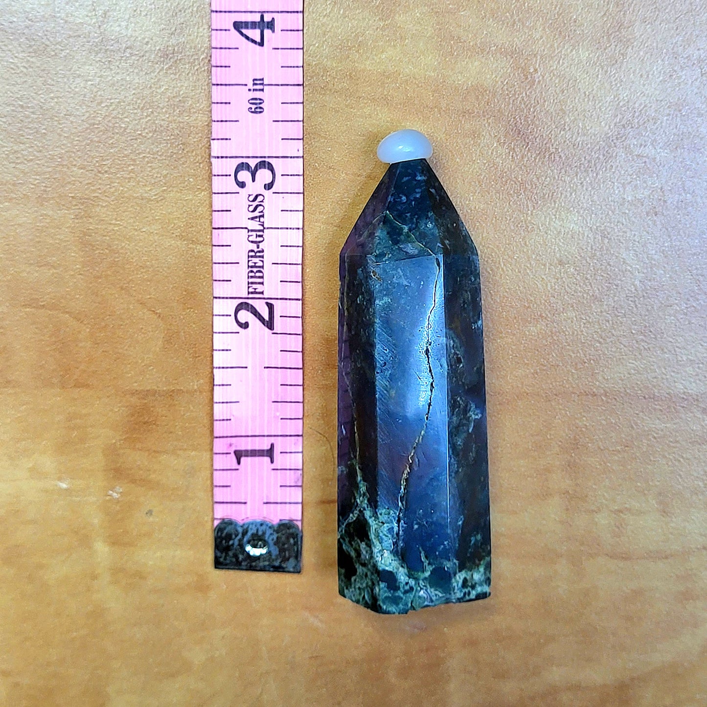 Ocean jasper tower from My Store with unique patterns and natural colors, measuring approximately six inches tall