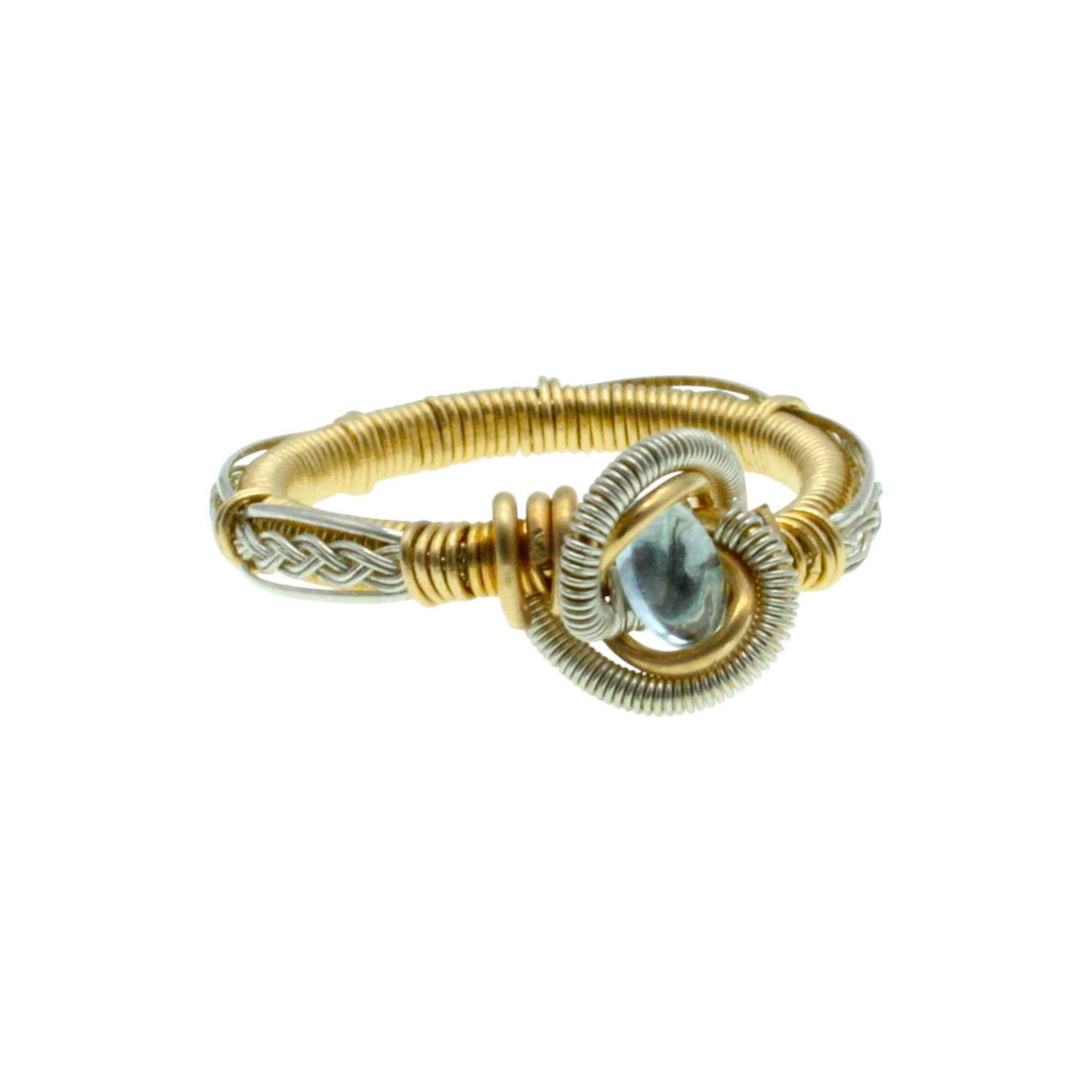 Elegant ring featuring a sky blue topaz 14k gold filled design with intricate metalwork