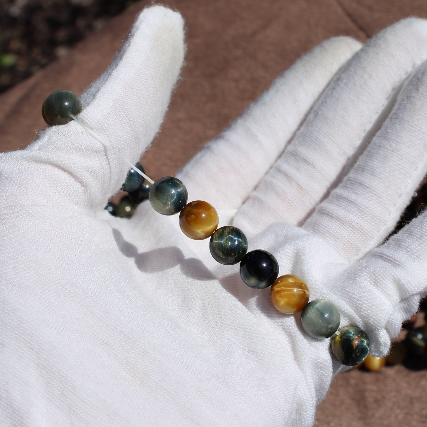 Tiger eye Bracelet featuring smooth beads in shades of brown and green for a stylish accessory