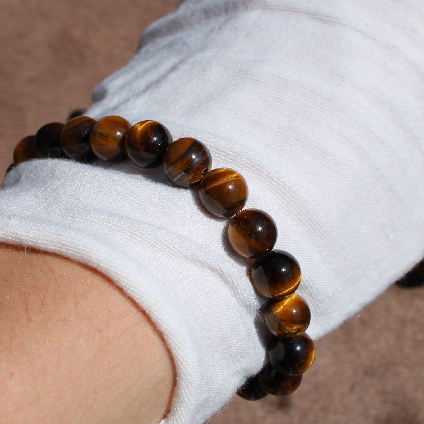 Tiger eye bracelet featuring smooth, polished beads for a stylish and natural look