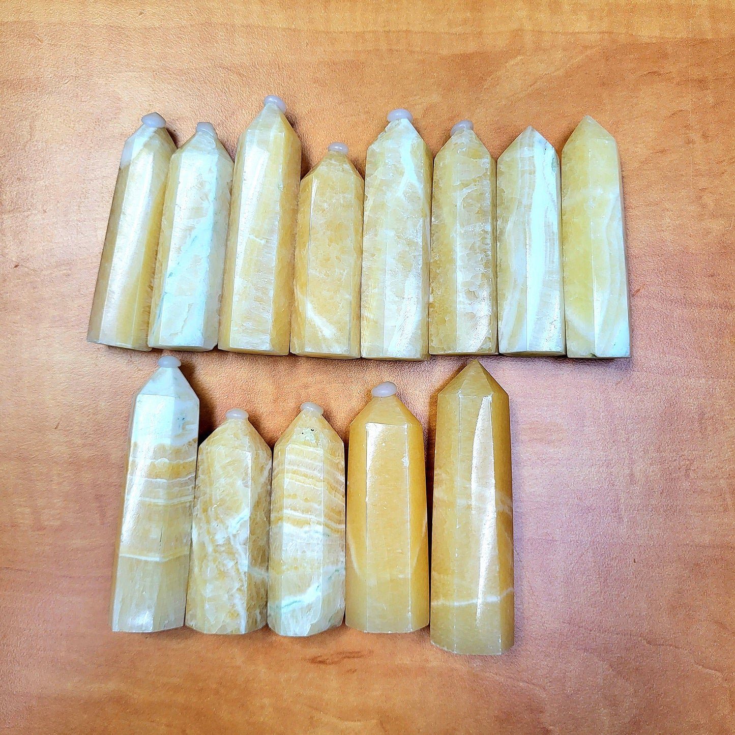 yellow-calcite-towers-large-collection