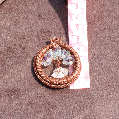 Reversable fluorite tree of life pendant