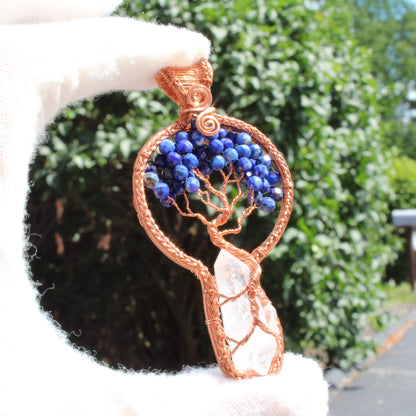 Lapis lazuli tree of life keyway pendant