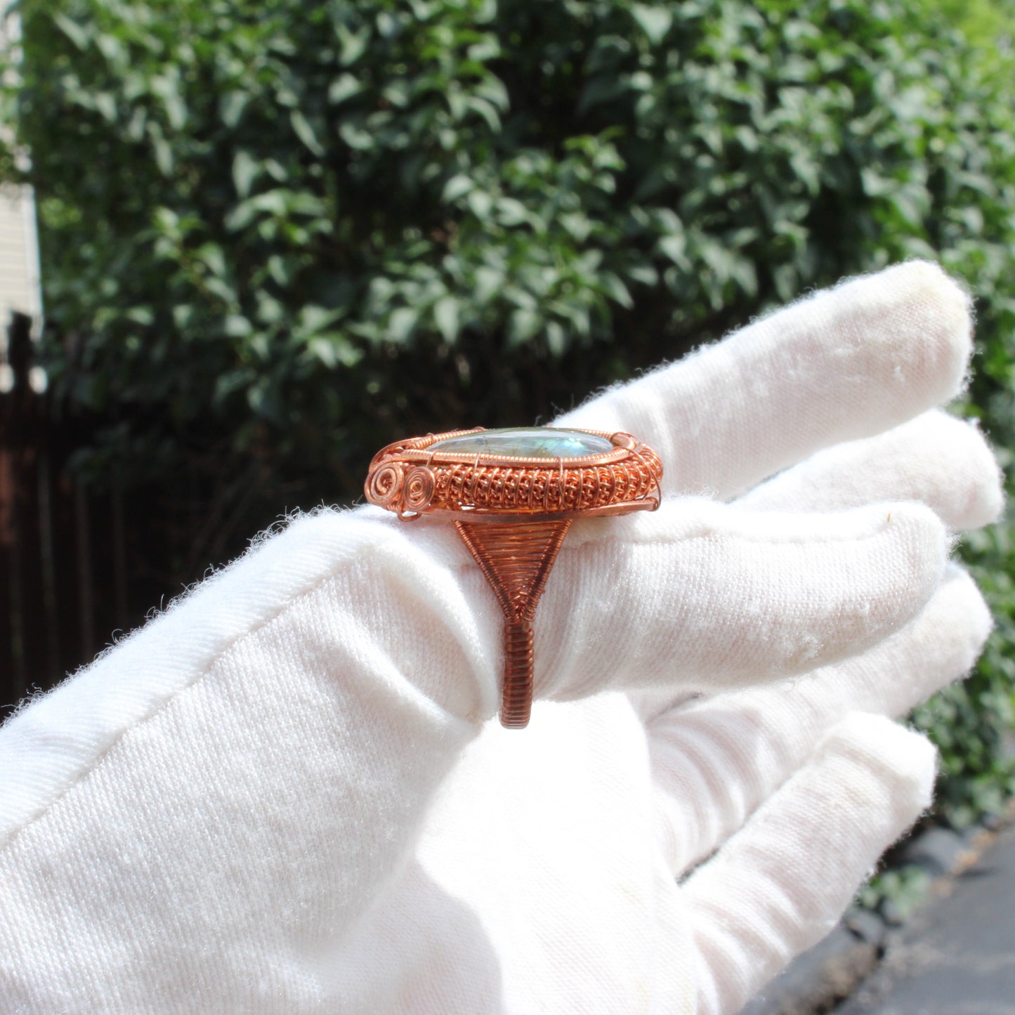 Labradorite Copper ring
