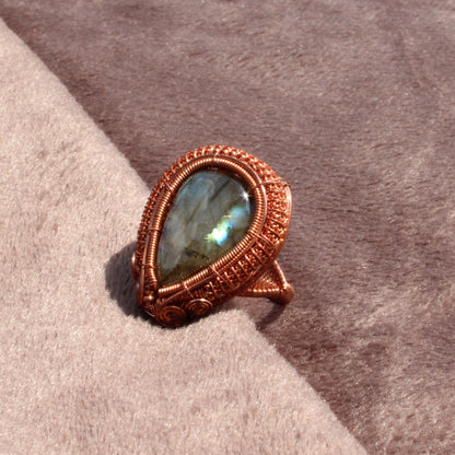Labradorite Copper ring