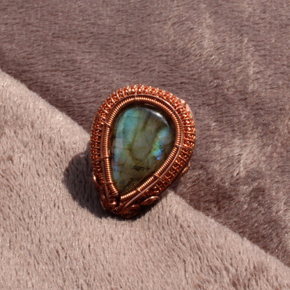 Labradorite Copper ring