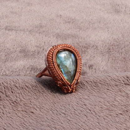 Labradorite Copper ring