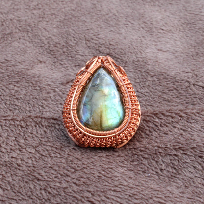 Labradorite Copper ring
