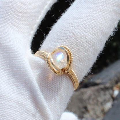 Rainbow Moonstone 14k Gold Fill Ring