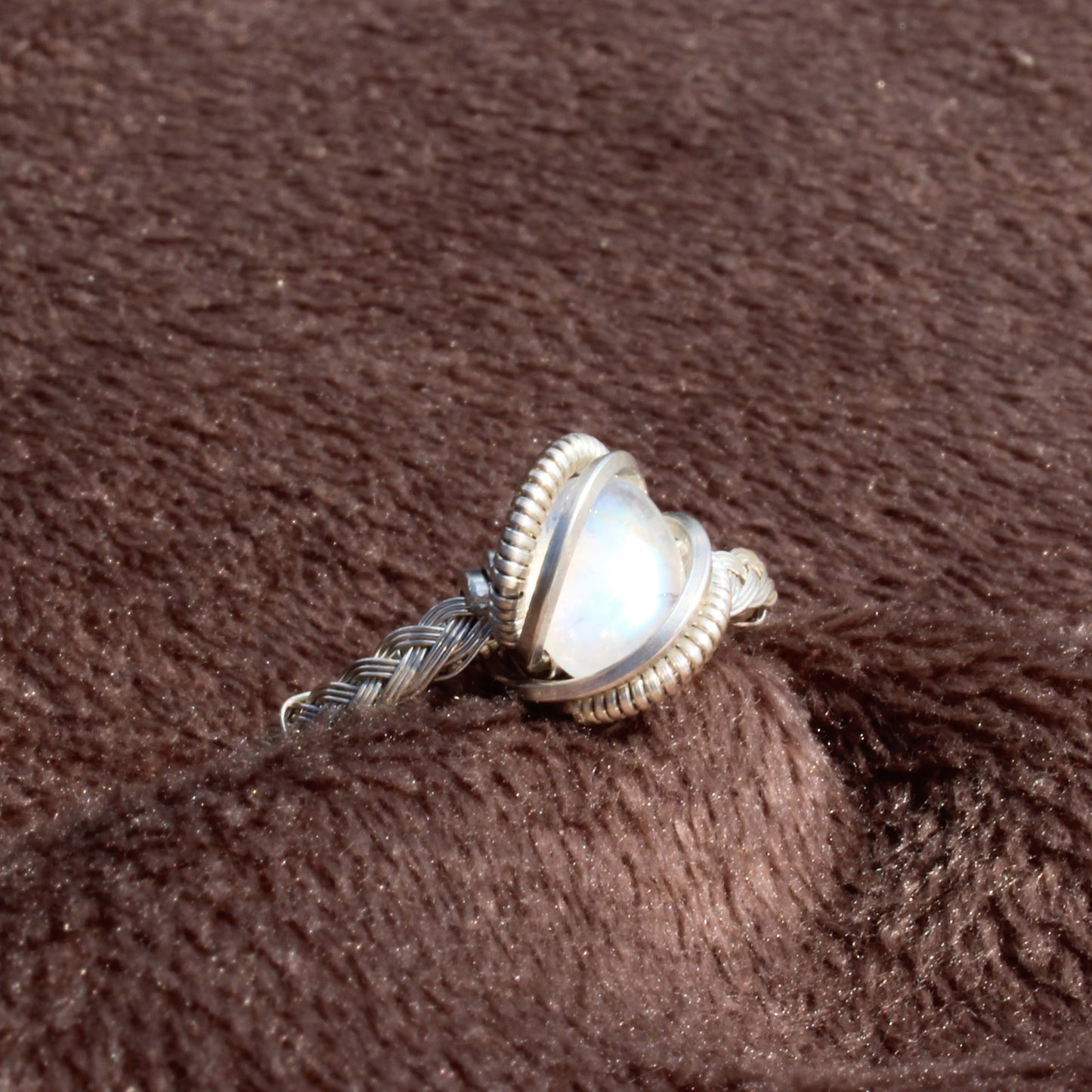 Rainbow Moonstone Sterling Ring