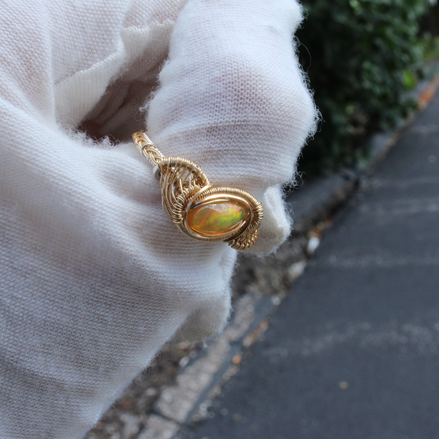 Ethiopian Opal Mixed Metal Ring