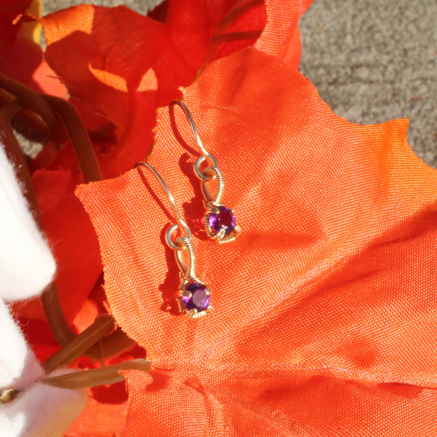 Amethyst 14k Gold-filled earrings featuring beautiful purple gemstones with an elegant design