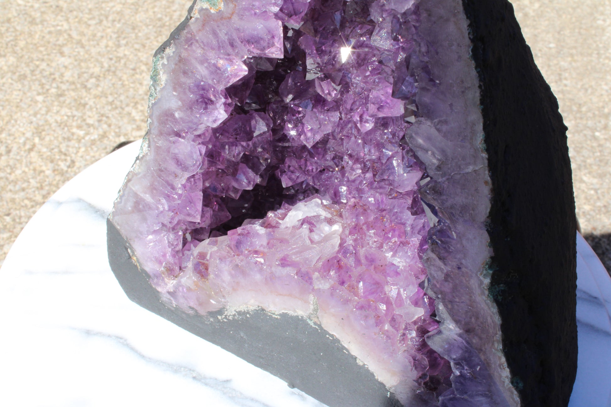 Amethyst Cathedral Geode with Stunning Purple Crystals for Home Decor and Healing Purposes