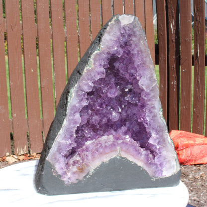 Stunning Amethyst Cathedral with natural purple crystals showcasing unique formations and vibrant color