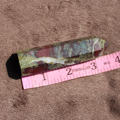 Natural Bloodstone tower with rich colors and unique patterns, perfect for crystal collectors