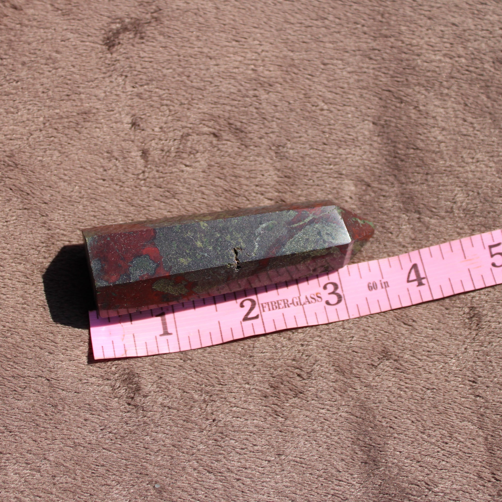 Bloodstone tower polished crystal with unique patterns, ideal for healing and meditation