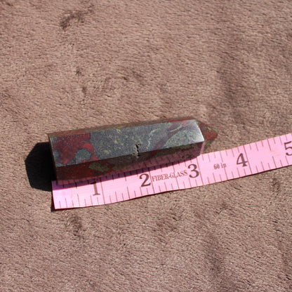 Bloodstone tower polished crystal with unique patterns, ideal for healing and meditation