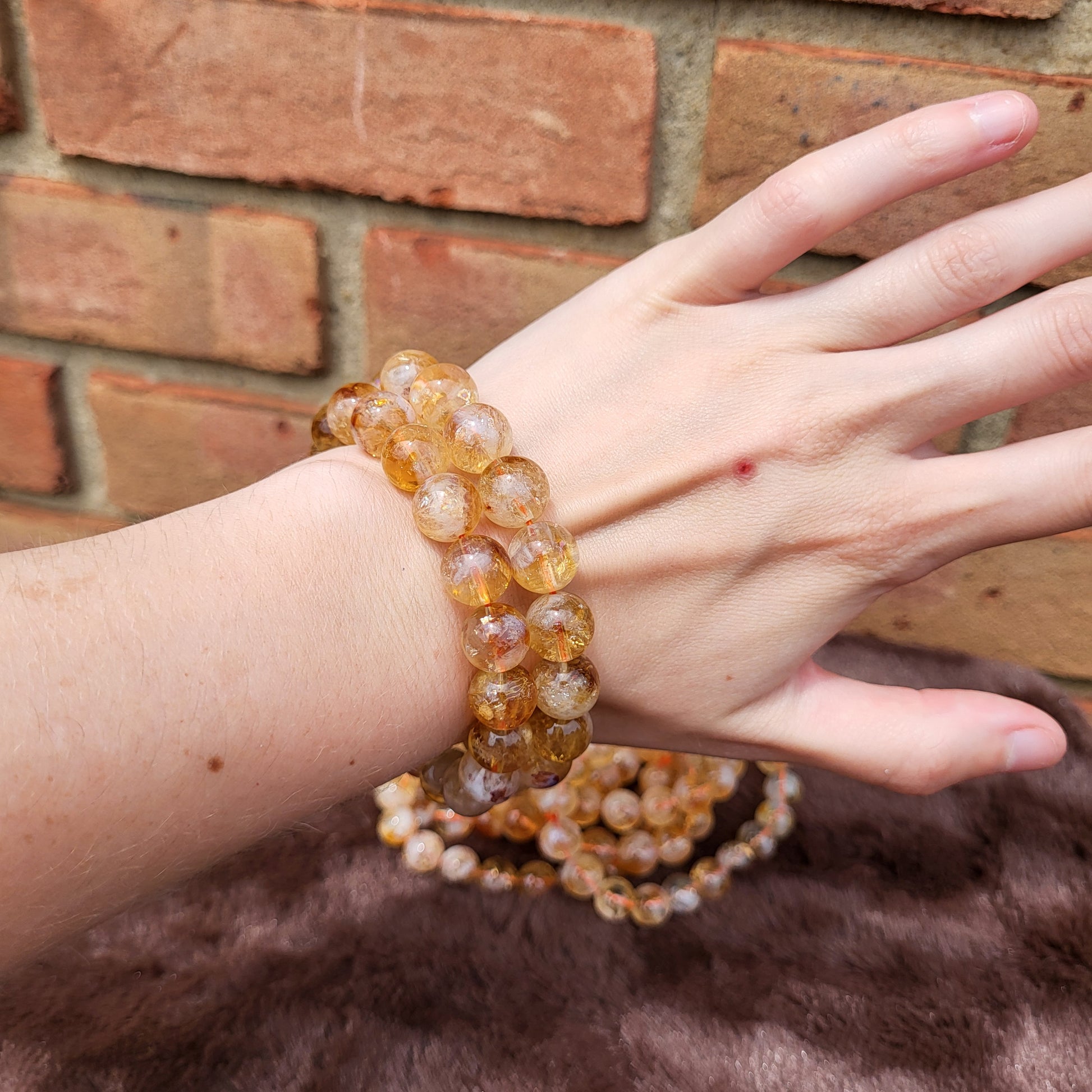 Beautiful citrine bracelet showcasing shimmering beads, perfect for jewelry lovers