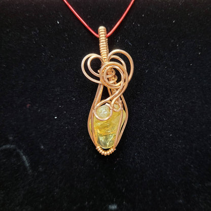 Handcrafted Citrine Pendant Wire Wrapped in Gold for Unique Jewelry Lovers
