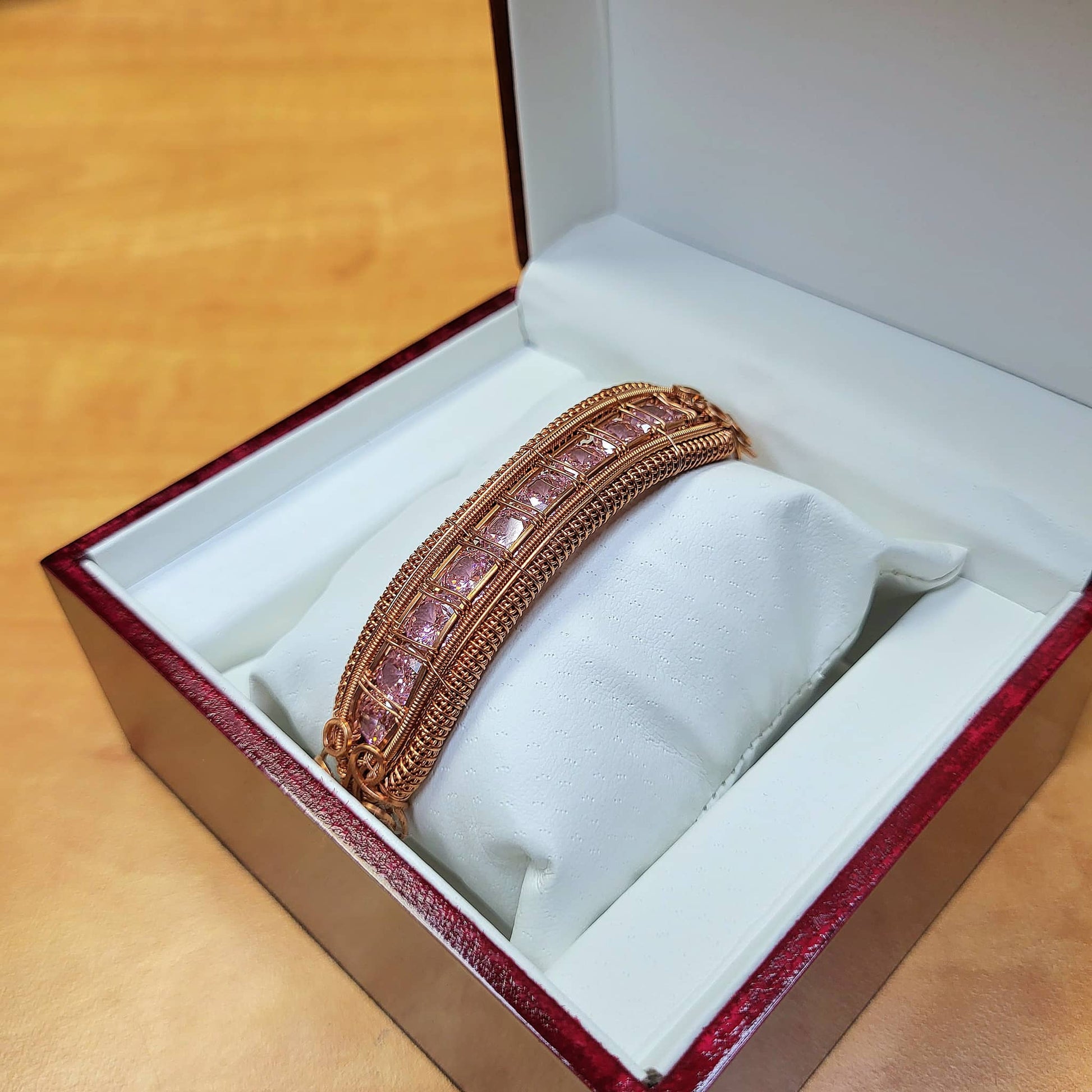 Elegant cubic zirconia bracelet displayed in a luxurious gift box from Different Branches Crystal Gift Shop