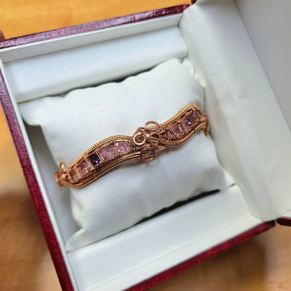 Elegant cubic zirconia bracelet displayed in a luxurious gift box with a white cushion