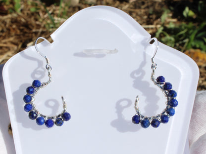 Faceted Bead Earrings - Peridot, garnet, lapis - Made to order with silver accents and unique design