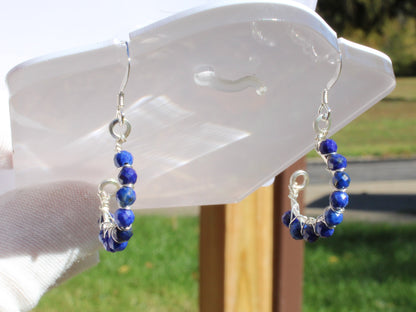 Faceted Bead Earrings - Peridot, garnet, lapis - Made to order with a unique design and vibrant colors