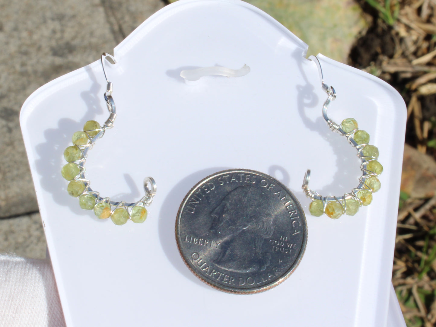 Faceted Bead Earrings - Peridot, garnet, lapis - Made to order with delicate silver hooks and colorful beads