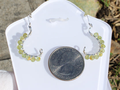 Faceted Bead Earrings - Peridot, garnet, lapis - Made to order with delicate silver hooks and colorful beads