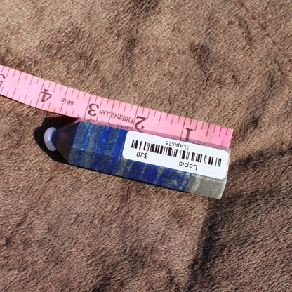 Lapis Tower Collection Crystal with Blue and Gold Hues, Perfect for Healing and Decoration