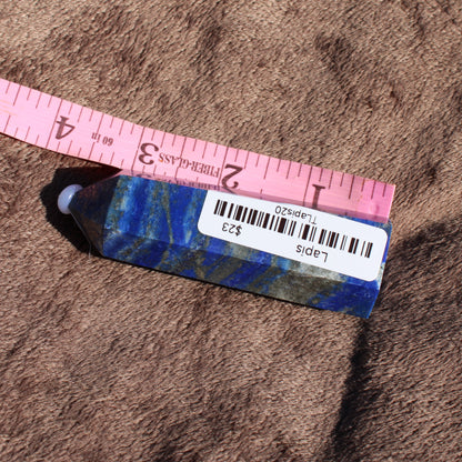 Lapis Tower Collection Crystal with Rich Blue Color and Natural Patterns, Ideal for Home Decor