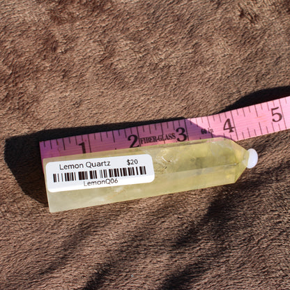 Lemon Quartz Tower from Different Branches LLC with clear yellow hue and natural crystal texture