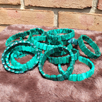 Handcrafted Malachite Bead bracelet in vibrant green, perfect for stylish accessories.