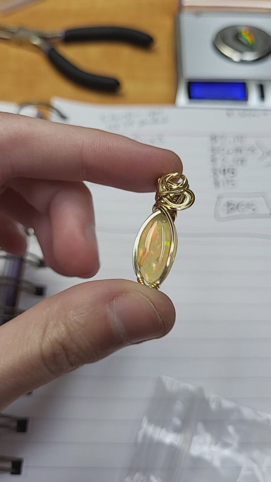 2.65 cts Ethiopian Opal 14k gold-filled pendant