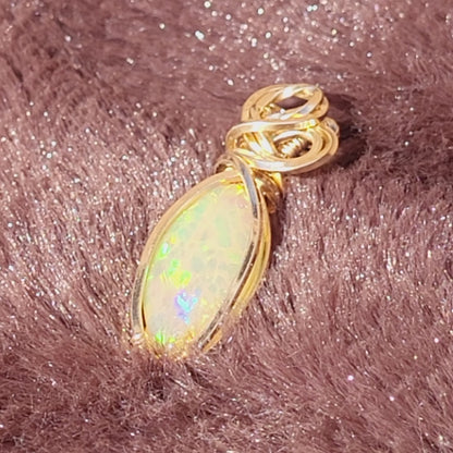 2.65 cts Ethiopian Opal 14k gold-filled pendant