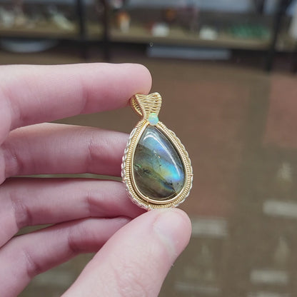 Labradorite 14k Gold Fill and Sterling Pendant