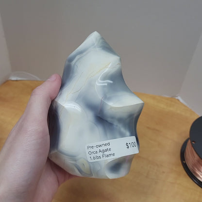 Pre-Owned Orca Agate Flame – Polished Statement Crystal | Sold As Is
