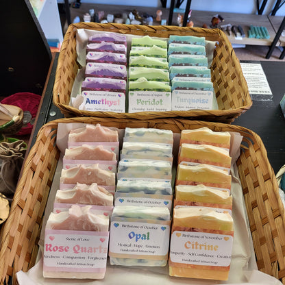 Citrine Crystal Inspired Soap | Sweet Orange, May Chang & Ginger | Handmade Artisan Soap | Prosperity & Confidence Gift