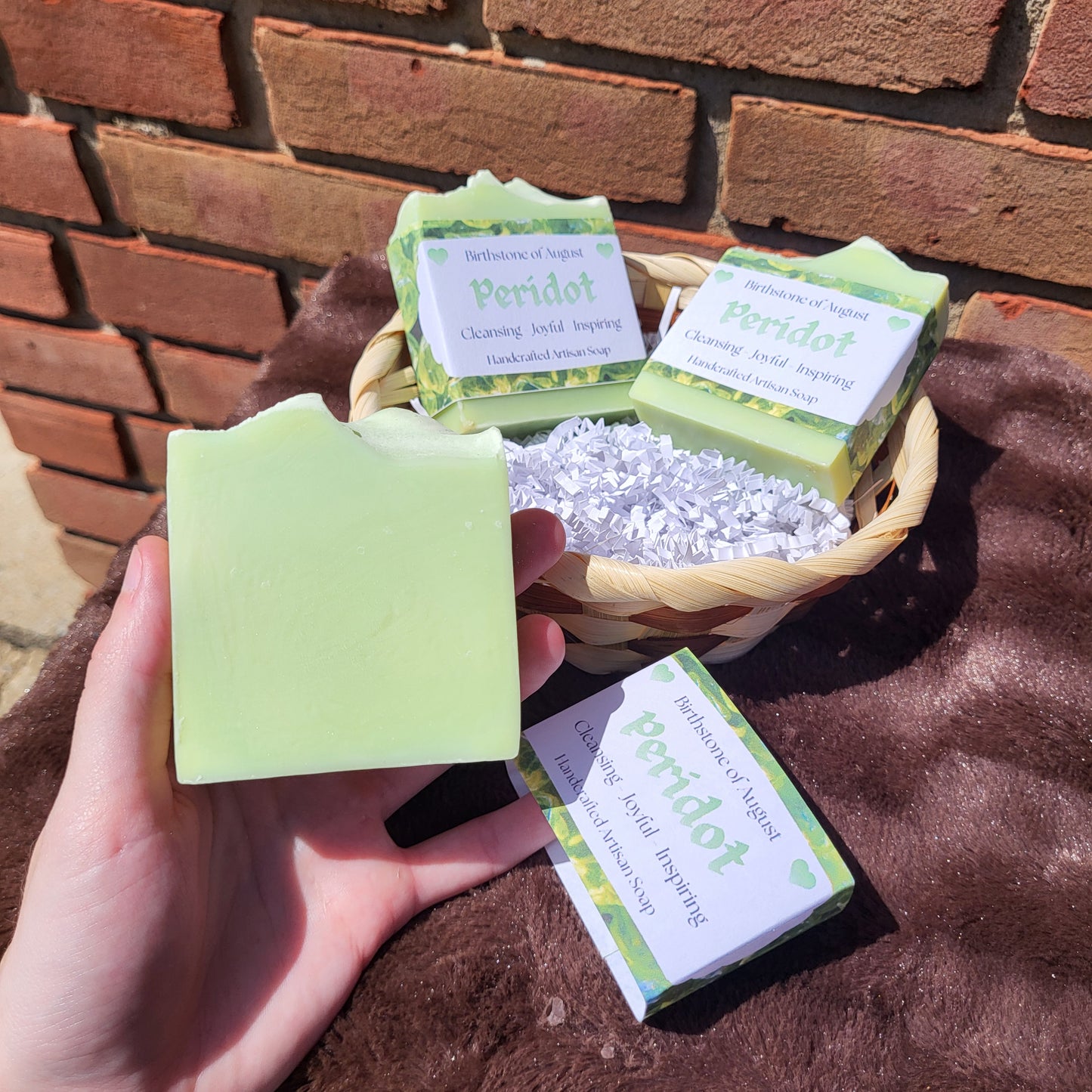Peridot Crystal Inspired Soap | Lemon, Sweet Orange & Spearmint | Handmade Artisan Soap | Cleansing & Joyful Gift