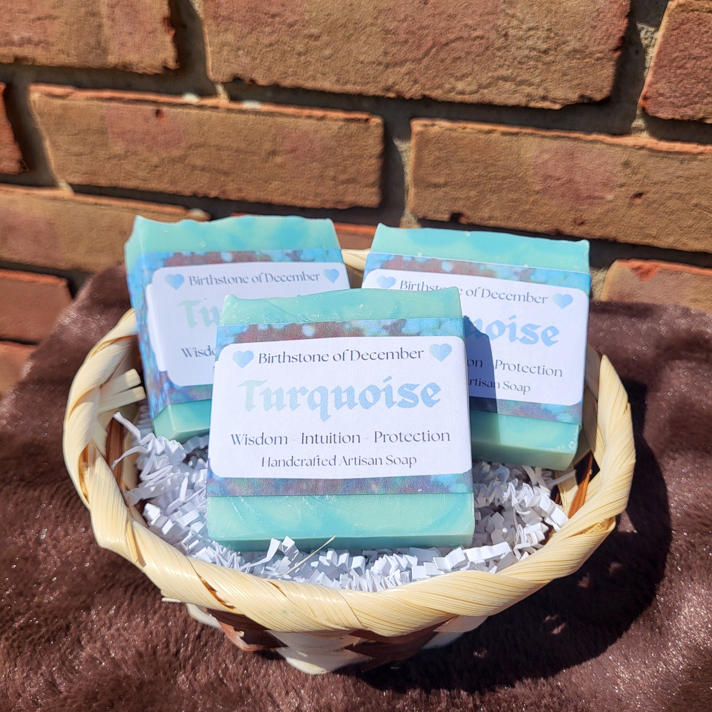 Turquoise Crystal Inspired Soap | Cedarwood, Lavender & Jasmine | Handmade Artisan Soap | Wisdom & Protection Gift